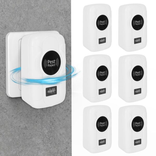 da474a41-f374-477f-8079-d9f0a560ed1b.jpg 6 Pack 32-120KHz Ultrasonic Insect Repellent Indoor Plug In Bug Repellent Mosquito Roaches Mice Control With 3 Modes For Bedroom Garage Warehouse Office For Spring Summer