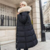 dbdc8da2-c2c1-4c53-bcb4-c396350065b1.jpg Winter Slim Long Jacket With Fur Hood And Belt Fashion Solid Hooded Coat Warm Clothing For Women