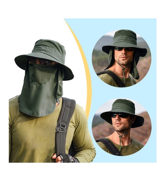 de3beb1b-f51a-4261-9298-9cfa48712b31.jpg Wide Brim Sun Hat UV Protection Bucket Cap For Hiking Camping Fishing Safari Men