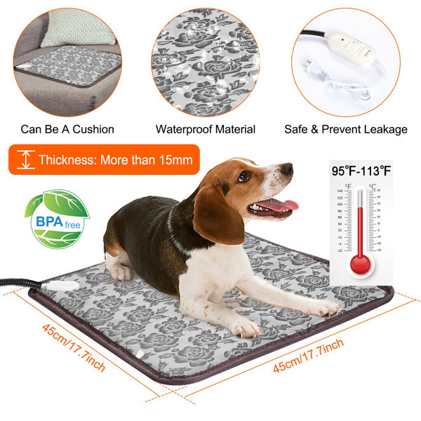 e20a9479-f8d5-4550-845e-012dc9709749.jpg Pet Heating Pad, Waterproof Adjustable Warm Blanket, With Anti Bite Steel Rope Box