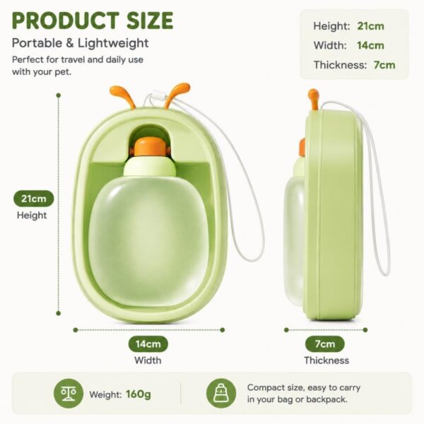 e217c7a1-f588-4579-a1c6-ca8d635e41a4.jpg Portable Pet Water Bottle With Cute Antlers Food Grade, BPA Free, Leak Proof Travel Cup For Dogs, Durable, Easy-to-Clean Outdoor Water Dispenser With Lanyard.