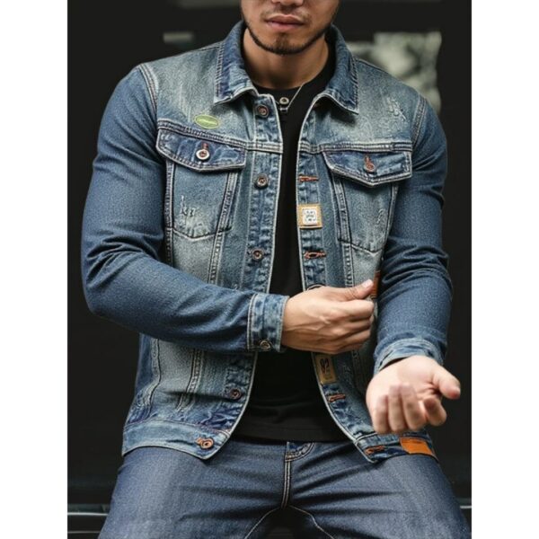 Form-fitting Denim Jacket For Men