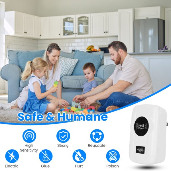 e413ff6d-8b4a-4c4a-8b2e-e1cde75ab342.jpg 6 Pack 32-120KHz Ultrasonic Insect Repellent Indoor Plug In Bug Repellent Mosquito Roaches Mice Control With 3 Modes For Bedroom Garage Warehouse Office For Spring Summer