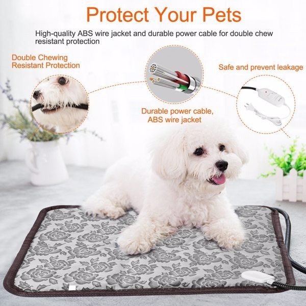 e68417fa-9772-4249-9233-ecbb1ec6cc1e.jpg Pet Heating Pad, Waterproof Adjustable Warm Blanket, With Anti Bite Steel Rope Box