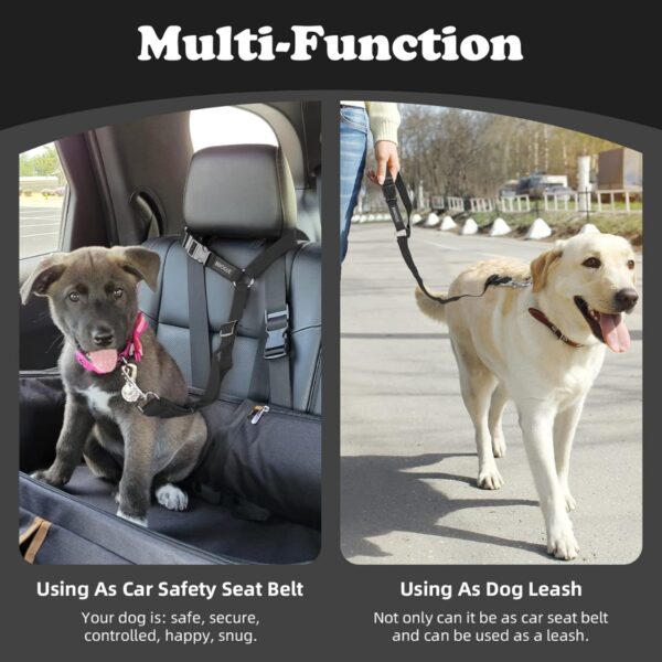 e919fc62-2559-498e-b5d3-f69bfaa09818.jpg 2 Pack Dog Seat Belt For Car, Headrest Restraint Safety Leads