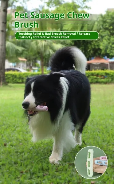 DOG Chew Toys For Teeth Cleaning,Pet Sausage Chew Brush,Pet Chew & Clean Buddy