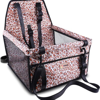 ed56914d-691f-4c4e-91a9-3b69467f5c26.jpg Small Dog Car Seat, Dog Car Booster Seat For Small Medium Dogs Foldable Front Seat Safety With Sturdy PVC Tube Frame, Breathable Mesh