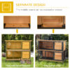 ed9d6106-0ad1-45eb-af8e-0fdc6506efc7-1.jpg 48" 2-Story Large Rabbit Hutch Bunny Cage Wooden Pet House Metal Frame with Rooms, Ramp, No Leak Tray, Feeding Trough, Waterproof Asphalt Roof for Rabbits, Chickens, Ducks, Outdoor/Indoor
