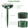 eed62ef2-edfd-4aac-92d9-b207855e7143.jpg 1Pc Solar Ultrasonic Animal Repeller PIR Motion Sensor Animal Repellent Chaser IPX4 Waterproof For Farm Garden Yard To Drive Raccoon Squirrel Rat Skunk Rabbit Mole Dog Cat Snake