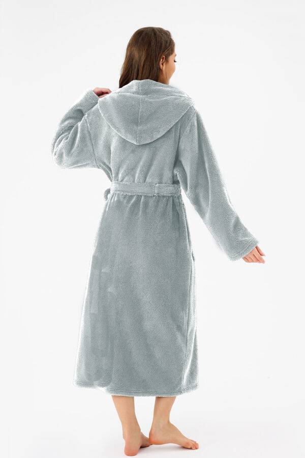 ef4260f3-3a97-4233-b275-1dcaeba35e05.jpg RONGTAI Womens Hooded Robe Long Plush Fleece Bathrobe With Pockets Nightwear S-XXL