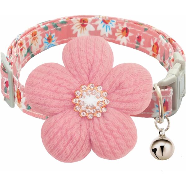 f012bf1e-b804-402c-9eaf-0530bc4bb904.jpg Small Dog Collar With Flower, Spring Dog Collar For Girl Dog Collars For Small Dogs Cute Dog Collar With Bell, Adjustable Length