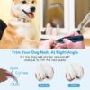 Dog Nail Grinder 2 Speeds Quiet USB Rechargeable Pet Nail Grinder Professional Pet Nail Trimmer Cordless Paws Grooming