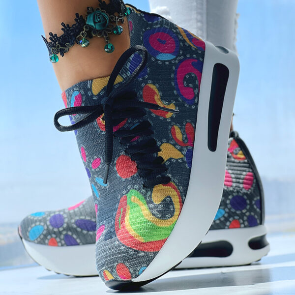 f2222952-102c-41ac-a5e0-bc1417a952cb.jpg Women's Random Print Side Lace-Up Elastic Sport Shoes, Comfortable Slip-On Sneakers For Women, Casual Daily Wear Footwear