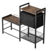 Pet Feeding Station With Storage Dog Food & Toy Organizer Raised Dog Bowls