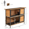 f4f825b6-86da-49e4-923b-ce594de2f961-1.jpg 48" 2-Story Large Rabbit Hutch Bunny Cage Wooden Pet House Metal Frame with Rooms, Ramp, No Leak Tray, Feeding Trough, Waterproof Asphalt Roof for Rabbits, Chickens, Ducks, Outdoor/Indoor