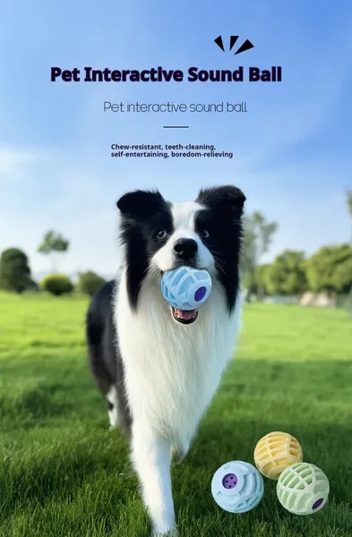 Pet Interactive Sound Ball,The Mellow Dog Cat Pet Voice Ball,Interactive Pet Squeaky Toys