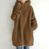 f6388846-1d46-41a4-a18d-a4609336c262.jpg Oversized S-5XL Women Loose Hooded Coats Autumn Female Tie Collar Long Sleeve Zipper Up Add Velvet Long Sweatshirt