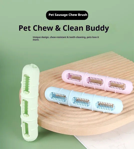 DOG Chew Toys For Teeth Cleaning,Pet Sausage Chew Brush,Pet Chew & Clean Buddy