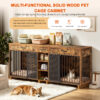 f9ccfa0b3a954d75a16949bbad57f42d.jpg Large Wooden Dog Crate Furniture, Multi-Functional Pet Cage Cabinet with Storage