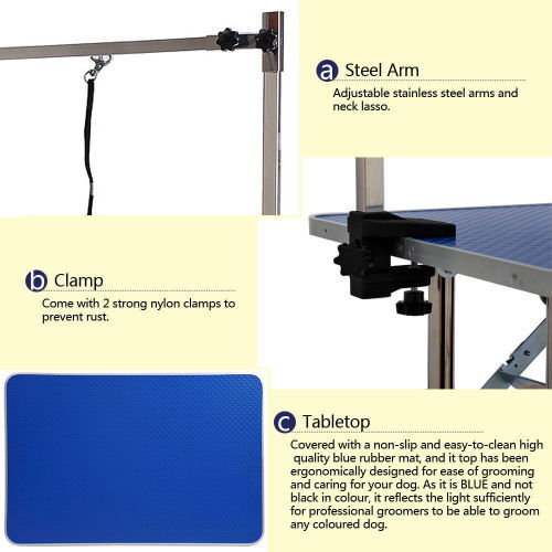 fa59f74a-3cec-423a-a394-6fb0d75cb7bf.jpg 36 Inch Folding Dog Pet Grooming Table Heavy Duty Stainless Steel Pet Dog Cat Grooming Table