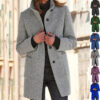 fb8e602c-143e-47eb-8131-ee18ca08cd56.jpg Fashion Stand Collar Woolen Coat With Pockets Fall Winter Casual Button Outwear For Women Clothing