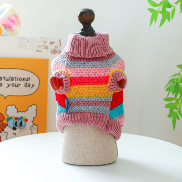 fb8ec8a9-e78a-4643-8615-6fee0c0ce371.jpg Pet Ring Comfortable Color Stripes Colorful Sweater
