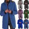 fb8f8184-ef16-46c1-b30c-0cde18af080e.jpg Fashion Stand Collar Woolen Coat With Pockets Fall Winter Casual Button Outwear For Women Clothing