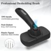 Self Cleaning Shedding Brush - Skin Friendly Grooming Tool For Dogs, Cats, And Puppies, Deshedding And Hair Removal For Long And Short Haired Pets, Black