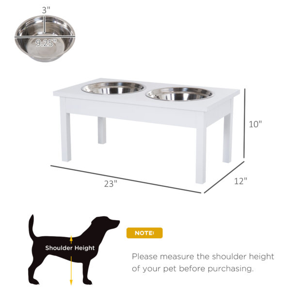 fea05f62-b1e1-4805-b5fd-4ccab2af5943.jpg 23" Wooden Heavy Duty Dog Food Bowls Pet Elevated Feeding Station -White