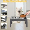 589943438 Elevated Dog Feeder with Adjustable Raised Stand, Slow Food Bowl, Water Feeders for Large and Medium Dogs