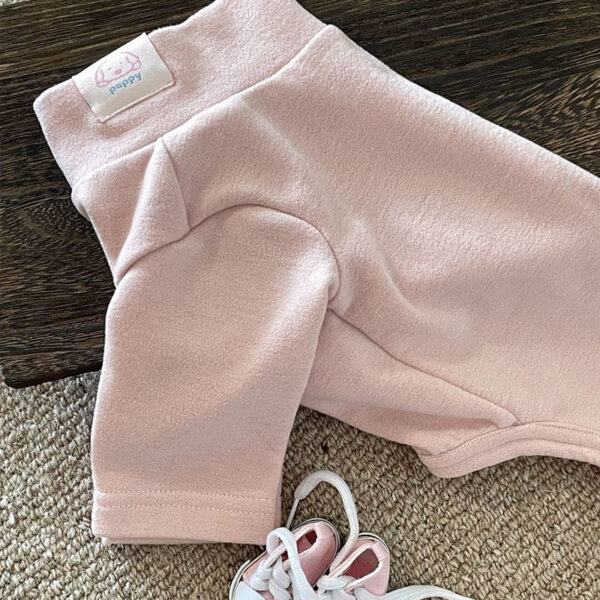 589943775 Elastic Pet Onesie, Four-Legged Pajamas for Small to Medium Dogs, Cream Color, Cozy Home Base Shirt, Warm Winter Dog Clothes