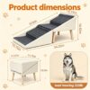 0722053b-4d72-4fab-b0b0-0b0afd812329.jpg 2-in-1 Dog Stairs For Bed And Couch 18.89 Foldable Dog Ramp For Couch 4 Pet Steps & Ottoman For Small Dogs, Beige