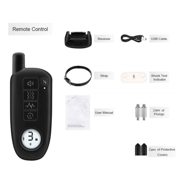 589943385 1000ft Range Dog Training Collar Waterproof Electric Shock Vibration Sound Dogs Bark Collar for Small Medium Large Dogs Trainer