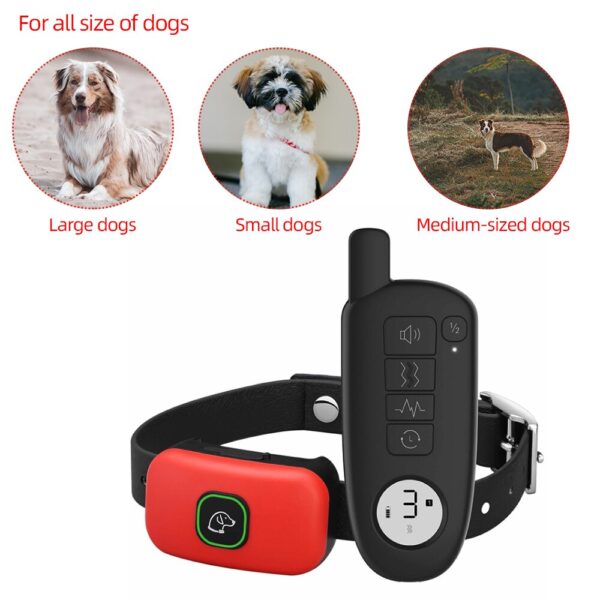 589943389 1000ft Range Dog Training Collar Waterproof Electric Shock Vibration Sound Dogs Bark Collar for Small Medium Large Dogs Trainer