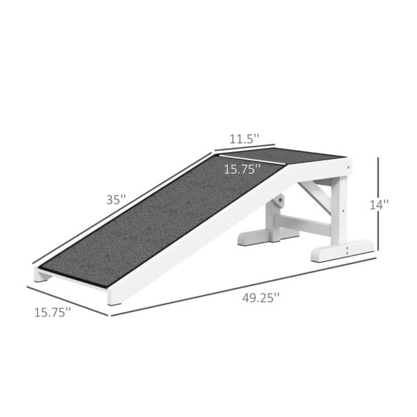 0c4476e5-056e-4642-8072-7a50c8c2392d.jpg PawHut Pet Ramp For Dogs & Cats With Non-Slip Carpet, White