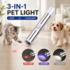 3-in-1 Pet Laser Pointer For Cats & Dogs,Cat Laser Pointer, USB Rechargeable Pet Toy With Red Laser, UV Light & LED Flashlight, Interactive Cat Toy For Indoor Play, Portable Multi-Function Light Pen