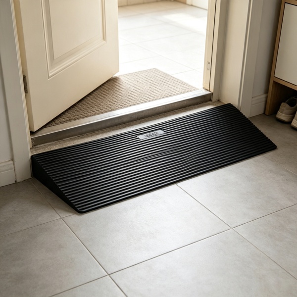 35.4inch Wide Rubber Threshold Ramp , Cuttable Wheelchair Slope