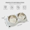 3ae299e7-88ef-4b72-bef5-de69769c5d52.jpg Anti Slip Base Double Cat Food Bowl, Gray Stainless Steel Food And Water Bowl, Easy To Clean And Detachable Design, Cat And Dog Pet Feeder