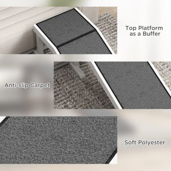 3bacef2b-e59f-49e0-8347-4f0682297f42.jpg PawHut Pet Ramp For Dogs & Cats With Non-Slip Carpet, White