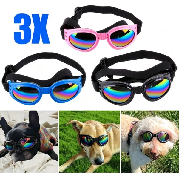 3dda9aad5ca14518a6d2172e795c309d.jpg 3PCS Pet Dog Goggles Protection Doggles Sunglasses for Small Medium Breeds Three colors (US Logistics only For USPS.TK/TMEU only For self-pickup)