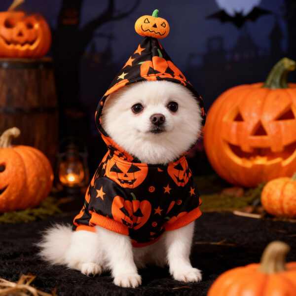 589943644 Halloween Pet Dog Clothes Cat Dog Halloween Pumpkin Two-Legged Hoodie Sweatshirt for Medium and Small Dogs Teddy Factory Direct Sale