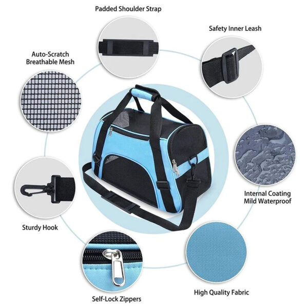 589941106 Foldable & Expandable Pet Carrier Bag - Mesh Breathable Cat/Dog Travel Bag, Convertible Crossbody Handbag for Small Pets