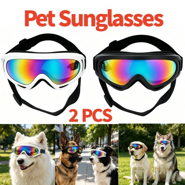 5c5e619153234971842ce735f112ffd5.jpg 2 Pack Pet Protection Dog Sunglasses Pet Goggles Windproof Eye Wear Adjustable Dog Goggles (US Logistics only For USPS.TK/TMEU only For self-pickup)