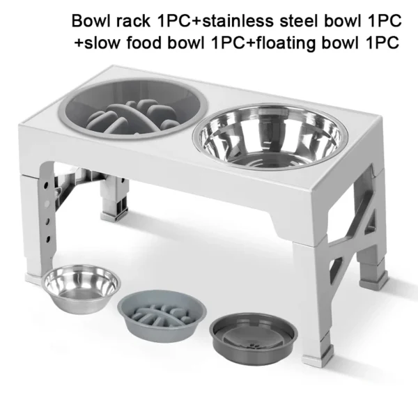 589943442 Elevated Dog Feeder with Adjustable Raised Stand, Slow Food Bowl, Water Feeders for Large and Medium Dogs