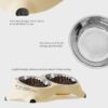 6a192a12-9270-4e98-9681-93d82137c83d.jpg Anti Slip Base Double Cat Food Bowl, Gray Stainless Steel Food And Water Bowl, Easy To Clean And Detachable Design, Cat And Dog Pet Feeder
