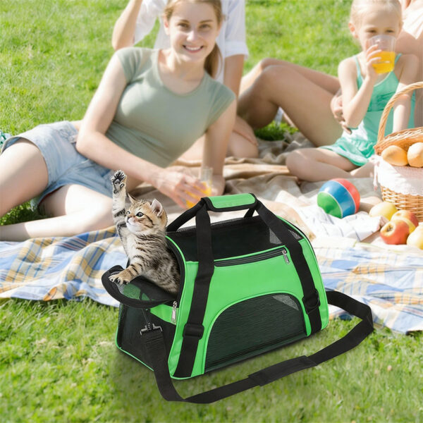 589941104 Foldable & Expandable Pet Carrier Bag - Mesh Breathable Cat/Dog Travel Bag, Convertible Crossbody Handbag for Small Pets