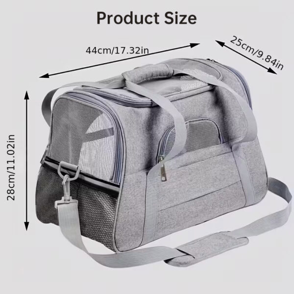 589941109 Foldable & Expandable Pet Carrier Bag - Mesh Breathable Cat/Dog Travel Bag, Convertible Crossbody Handbag for Small Pets