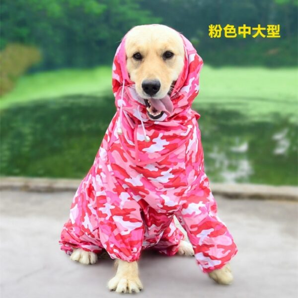 589943854 Large Dog Raincoat Clothes Waterproof Rain Jumpsuit For Big Medium Small Dogs Golden Retriever Outdoor Pet Clothing Coat WLYANG