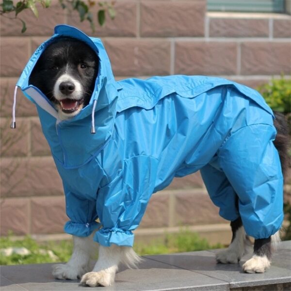 589943858 Large Dog Raincoat Clothes Waterproof Rain Jumpsuit For Big Medium Small Dogs Golden Retriever Outdoor Pet Clothing Coat WLYANG