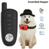589943387 1000ft Range Dog Training Collar Waterproof Electric Shock Vibration Sound Dogs Bark Collar for Small Medium Large Dogs Trainer